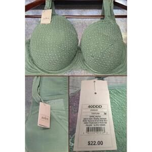 Auden 40DDD Green Lace Bra – Full Coverage, Underwire Support, NWT